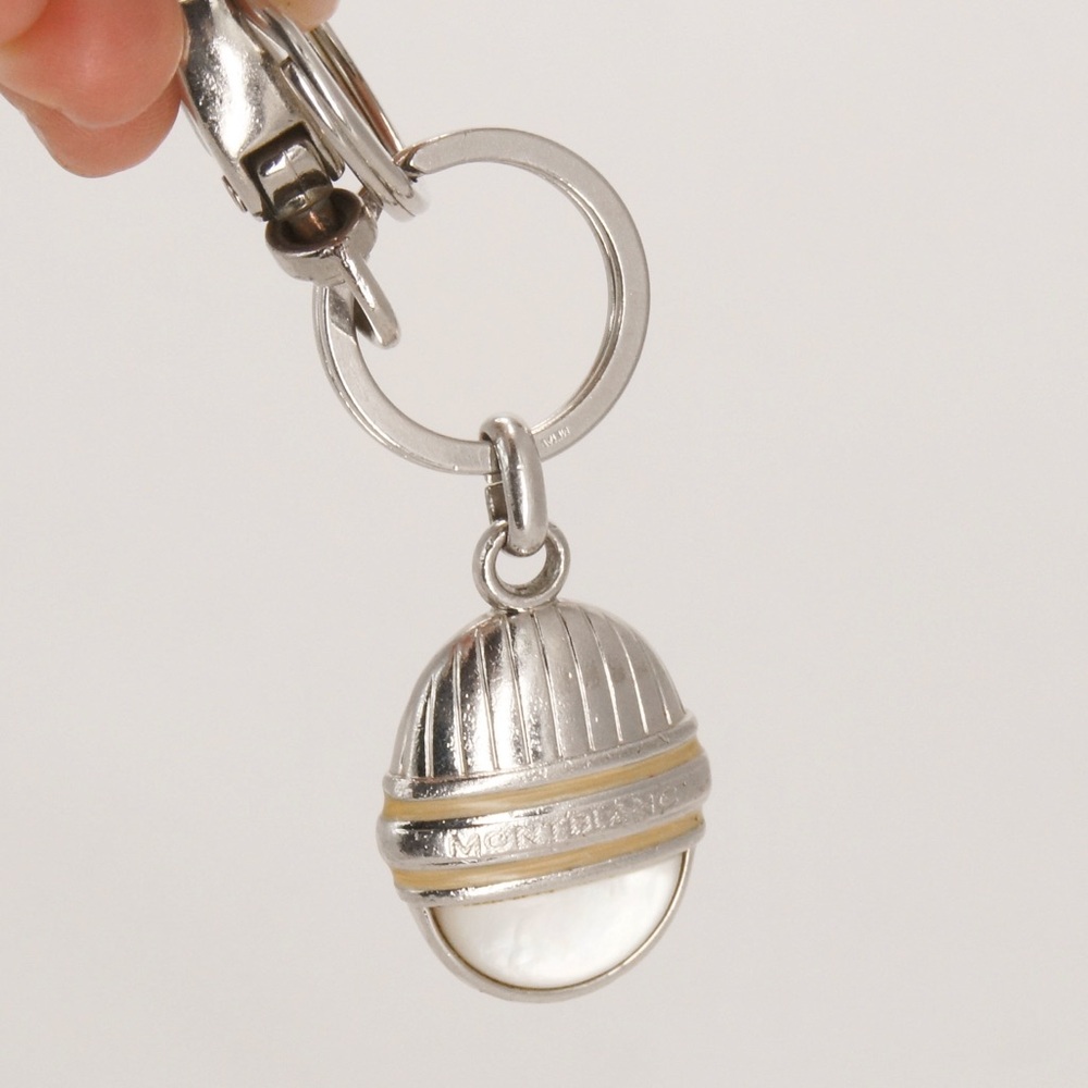 Montblanc MOP & platinum plated car moto house key ring accessory 03568